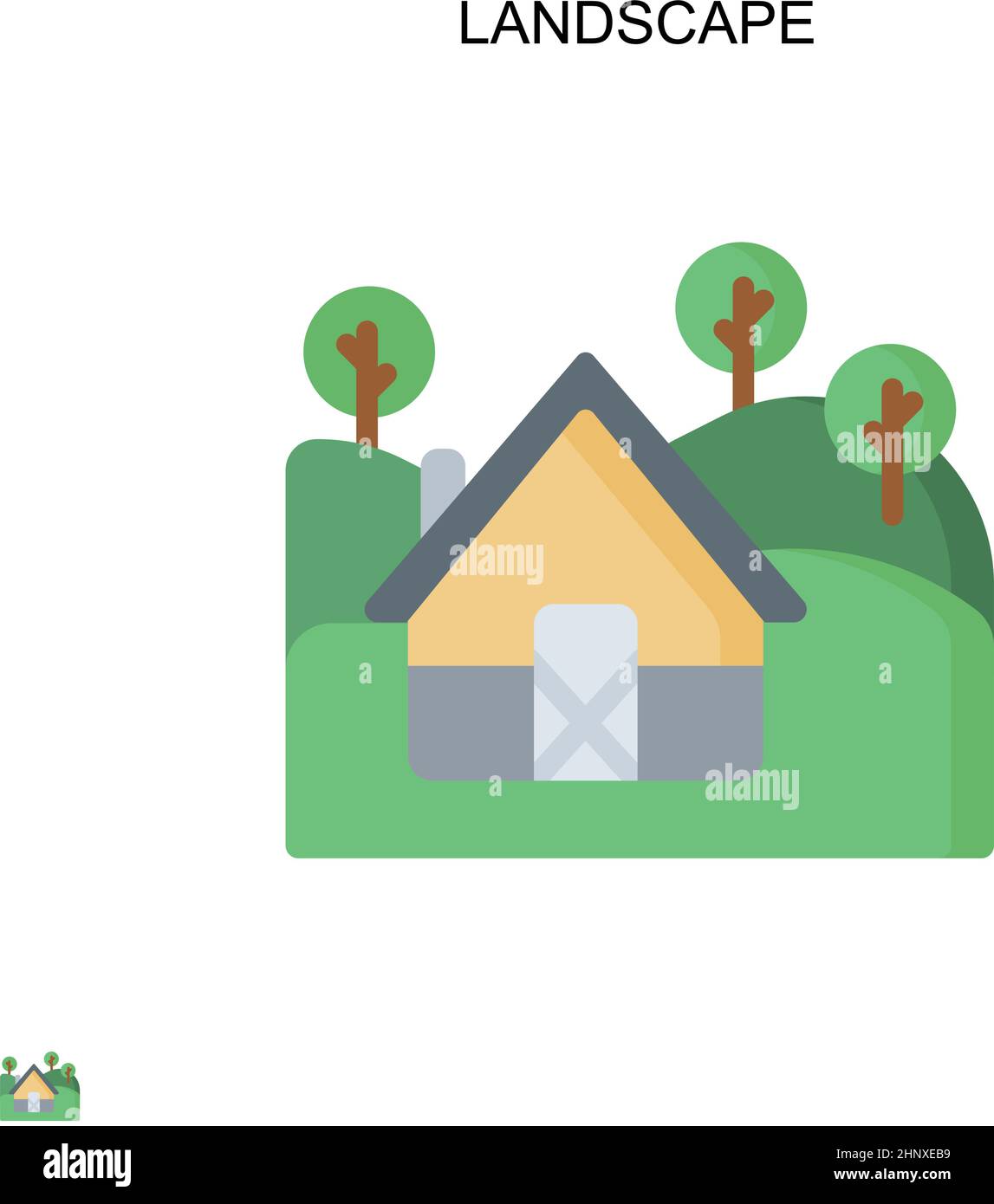 Icône de vecteur simple paysage.Modèle de conception de symbole d'illustration pour élément d'interface utilisateur Web mobile. Illustration de Vecteur