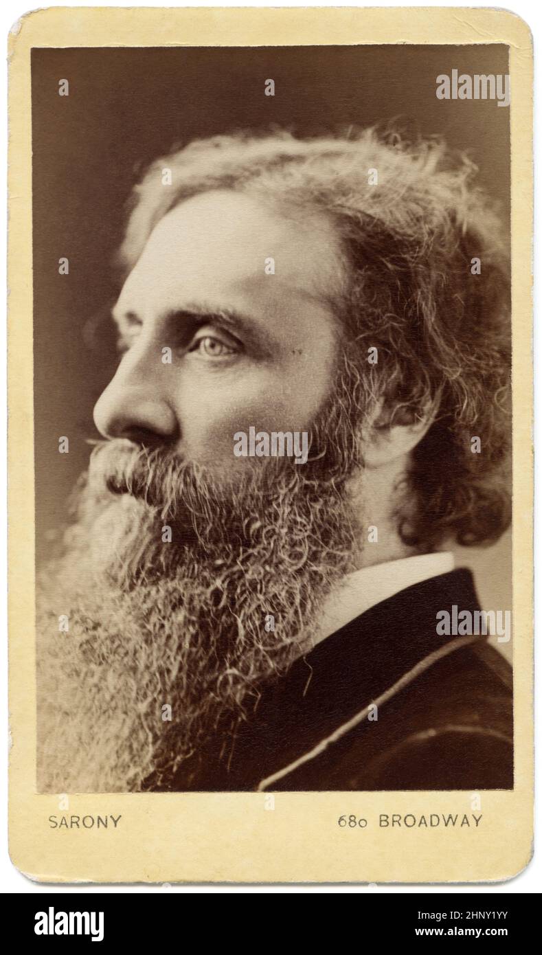 CDV (carte-de-visite) par Napoléon Sarony de l'écrivain et ministre écossais George MacDonald (1824-1905) qui a été une influence littéraire importante sur le C.S. Lewis, J.R.R. Tolkien, W.H. Auden, G.K. Chesterton et d'autres. Banque D'Images