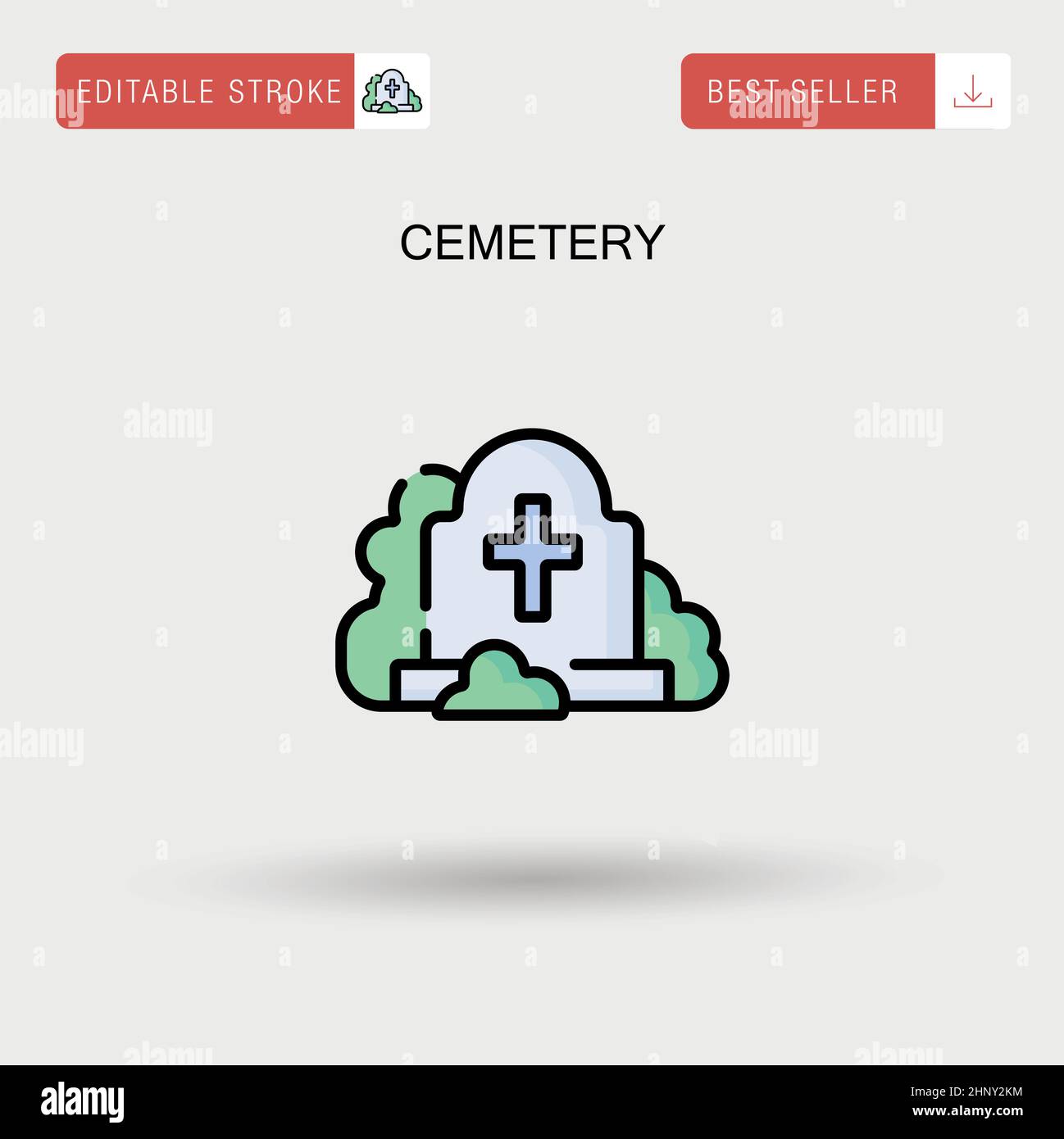 Icône de vecteur simple de cimetière. Illustration de Vecteur