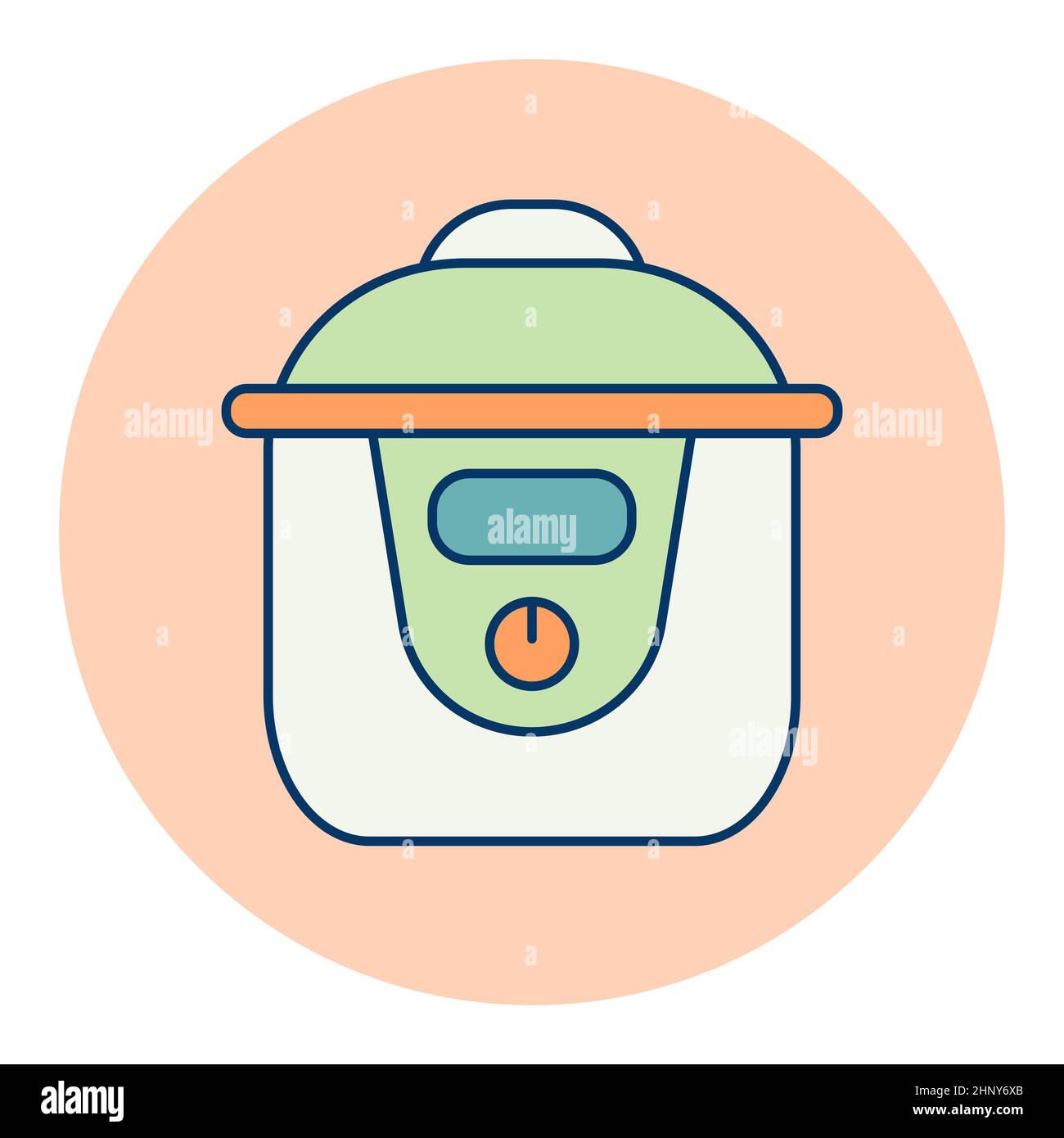 Icône de couleur vectorielle de crock pot à cuisson lente.Appareil électrique de cuisine.Symbole graphique pour la conception du site Web de cuisine, le logo, l'application, l'interface utilisateur Banque D'Images