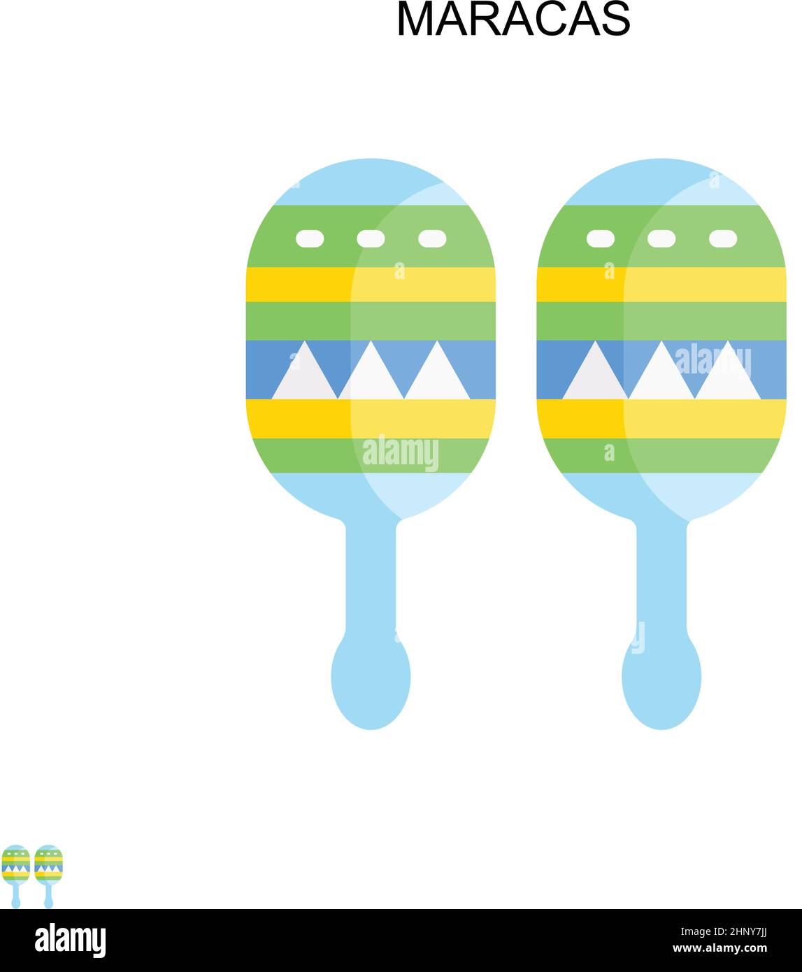 Icône de vecteur simple Maracas.Modèle de conception de symbole d'illustration pour élément d'interface utilisateur Web mobile. Illustration de Vecteur