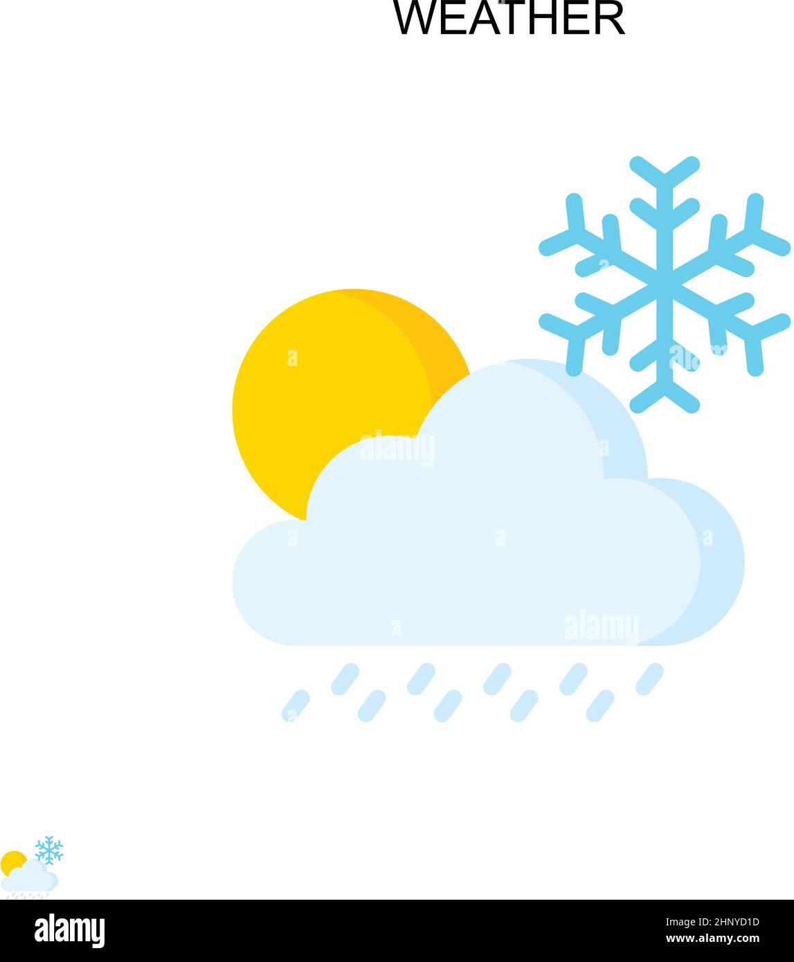 Icône vecteur simple météo.Modèle de conception de symbole d'illustration pour élément d'interface utilisateur Web mobile. Illustration de Vecteur
