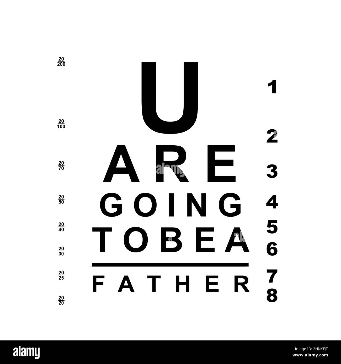 Un tableau visuel avec le tezt ' vous allez être un père '. Banque D'Images