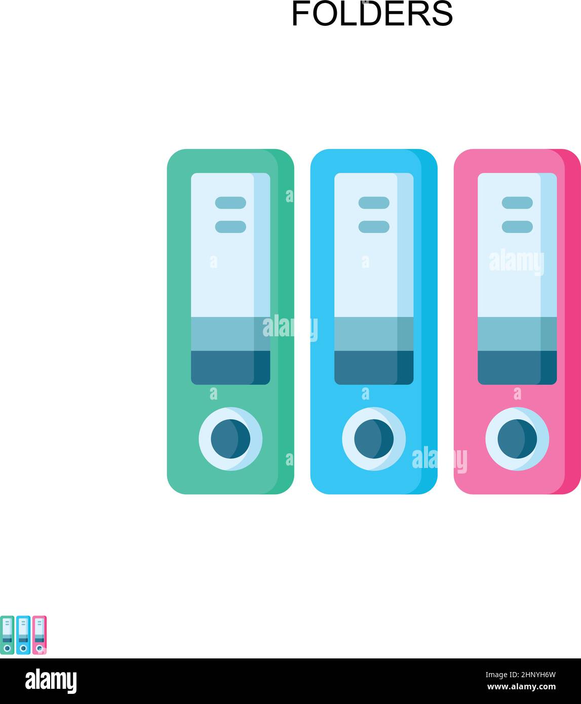Icône de vecteur simple de dossiers.Modèle de conception de symbole d'illustration pour élément d'interface utilisateur Web mobile. Illustration de Vecteur