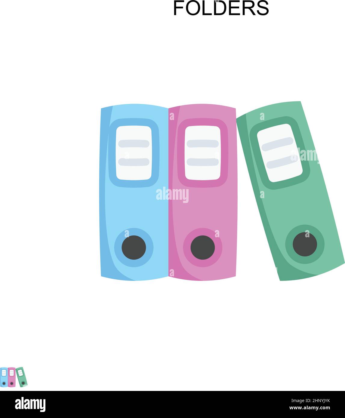 Icône de vecteur simple de dossiers.Modèle de conception de symbole d'illustration pour élément d'interface utilisateur Web mobile. Illustration de Vecteur