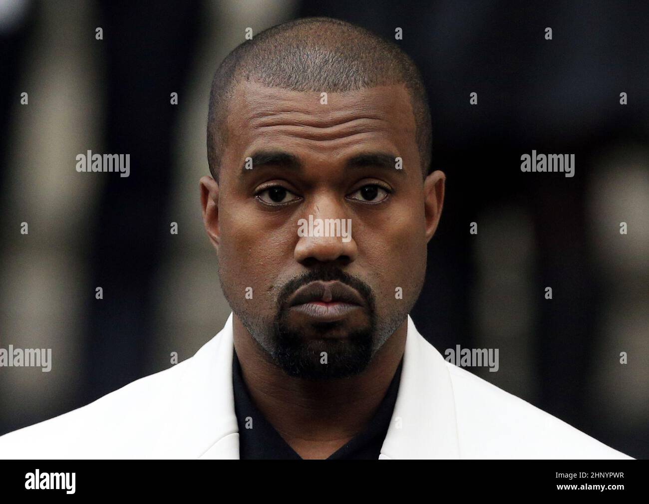 Photo du dossier datée du 20/02/15 de Kanye West, qui a dit que son nouvel album Donda 2 ne sera disponible que sur sa propre plate-forme, le lecteur Stem. Banque D'Images