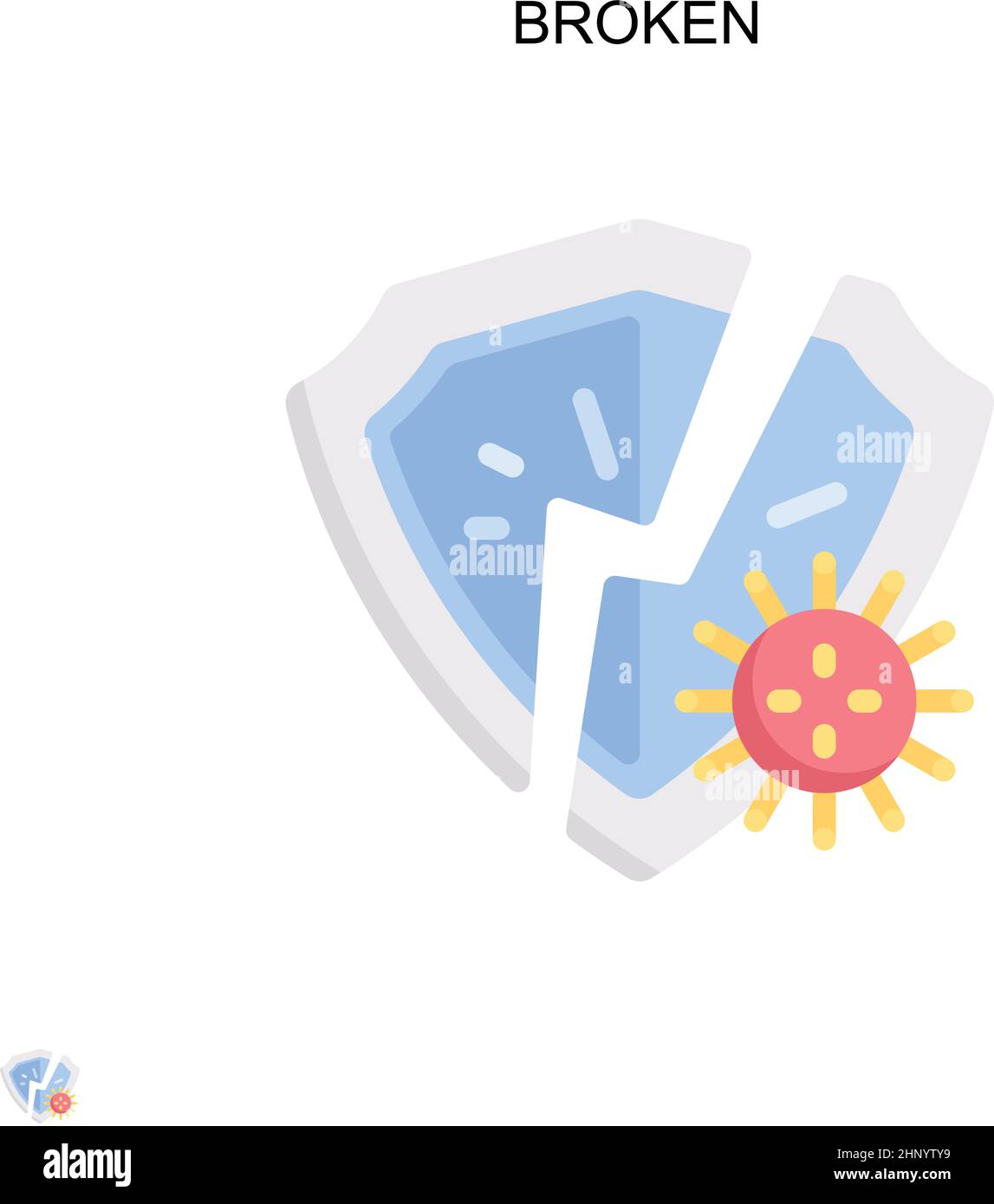 Icône de vecteur simple cassé.Modèle de conception de symbole d'illustration pour élément d'interface utilisateur Web mobile. Illustration de Vecteur