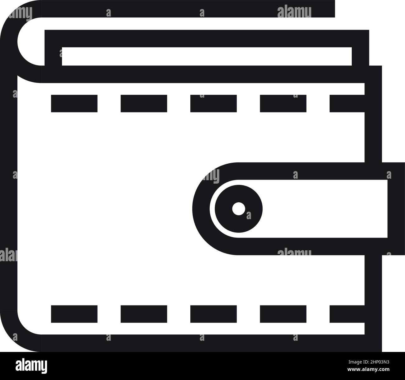Icône porte-monnaie. Porte-monnaie fermé de style linéaire Illustration de Vecteur