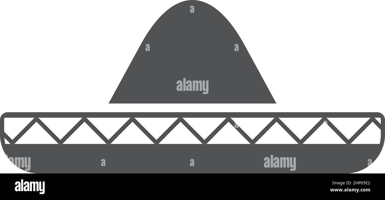 Icône Sombrero. Chapeau mexicain traditionnel de style noir simple Illustration de Vecteur