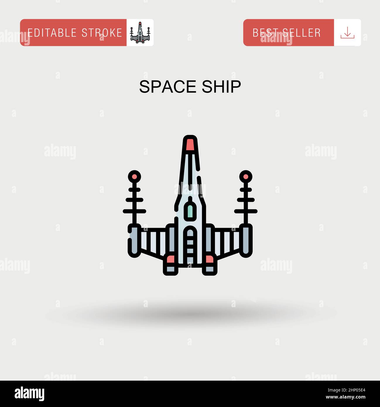 Icône vecteur simple vaisseau spatial. Illustration de Vecteur
