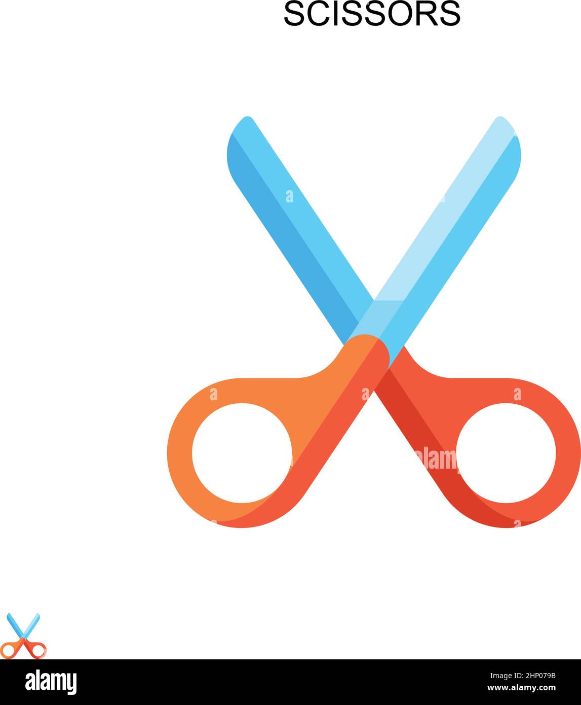 Icône de vecteur simple de ciseaux.Modèle de conception de symbole d'illustration pour élément d'interface utilisateur Web mobile. Illustration de Vecteur
