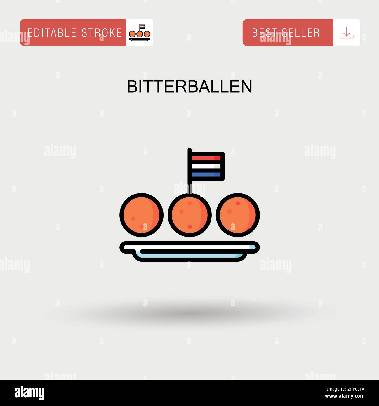 Icône de vecteur simple Bitterballen. Illustration de Vecteur