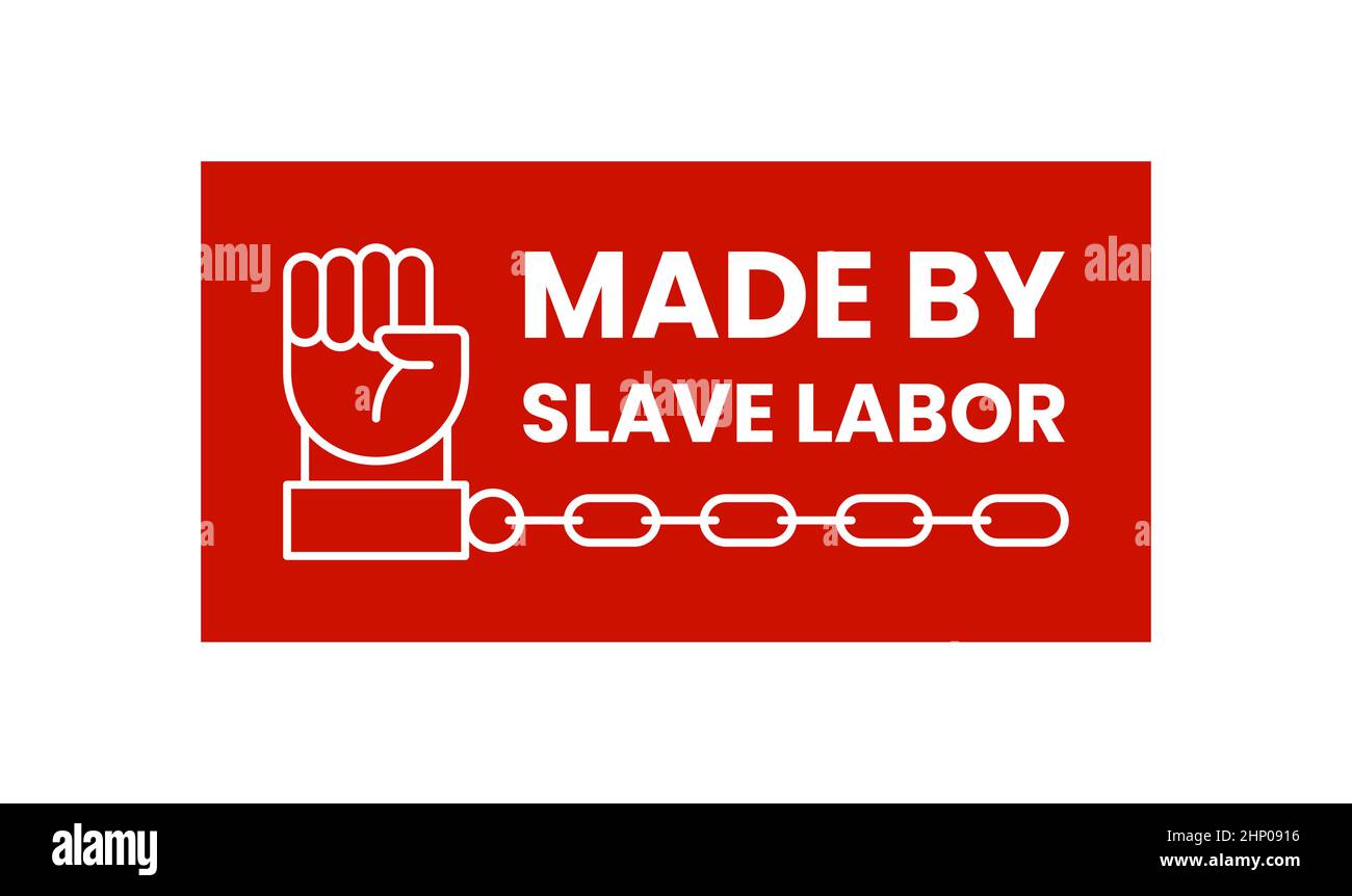Fabriqué par tampon de main-d'œuvre esclave isolé Illustration de Vecteur