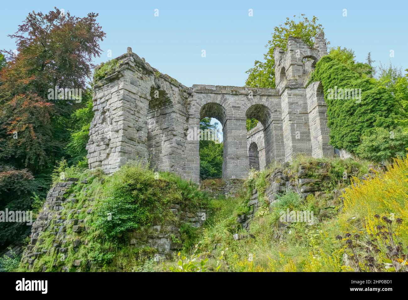 Aqueduc au Bergpark Wilhelmshoehe à Kassel, Allemagne Banque D'Images