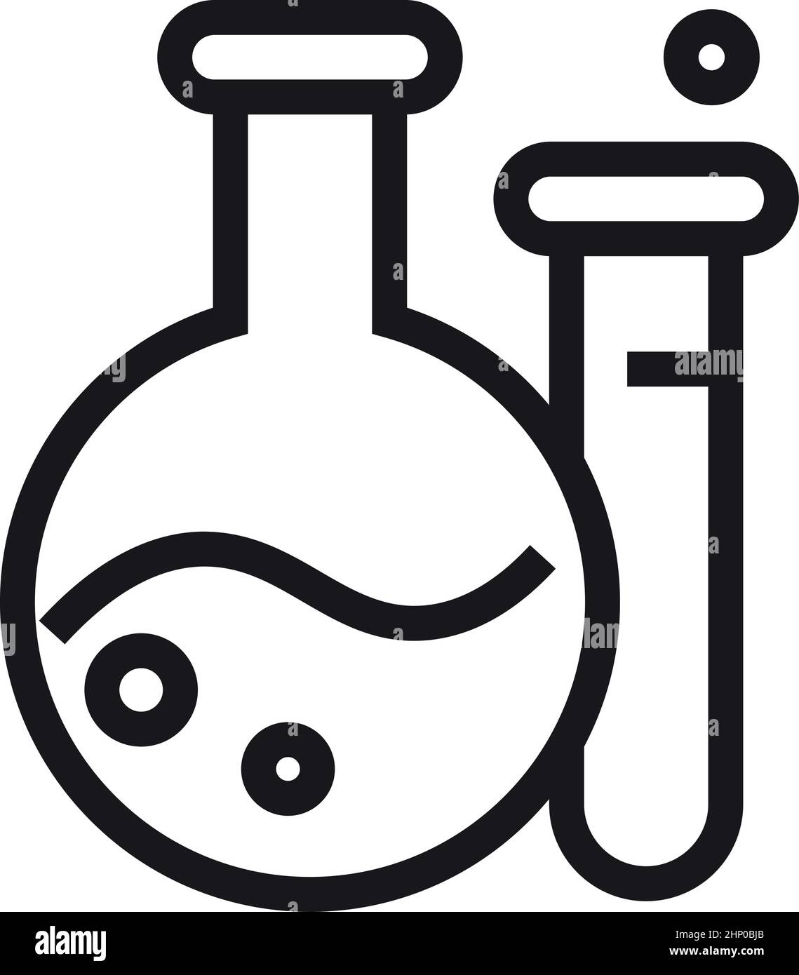 Icône de flacon de laboratoire. Verrerie scientifique avec liquide chimique Illustration de Vecteur