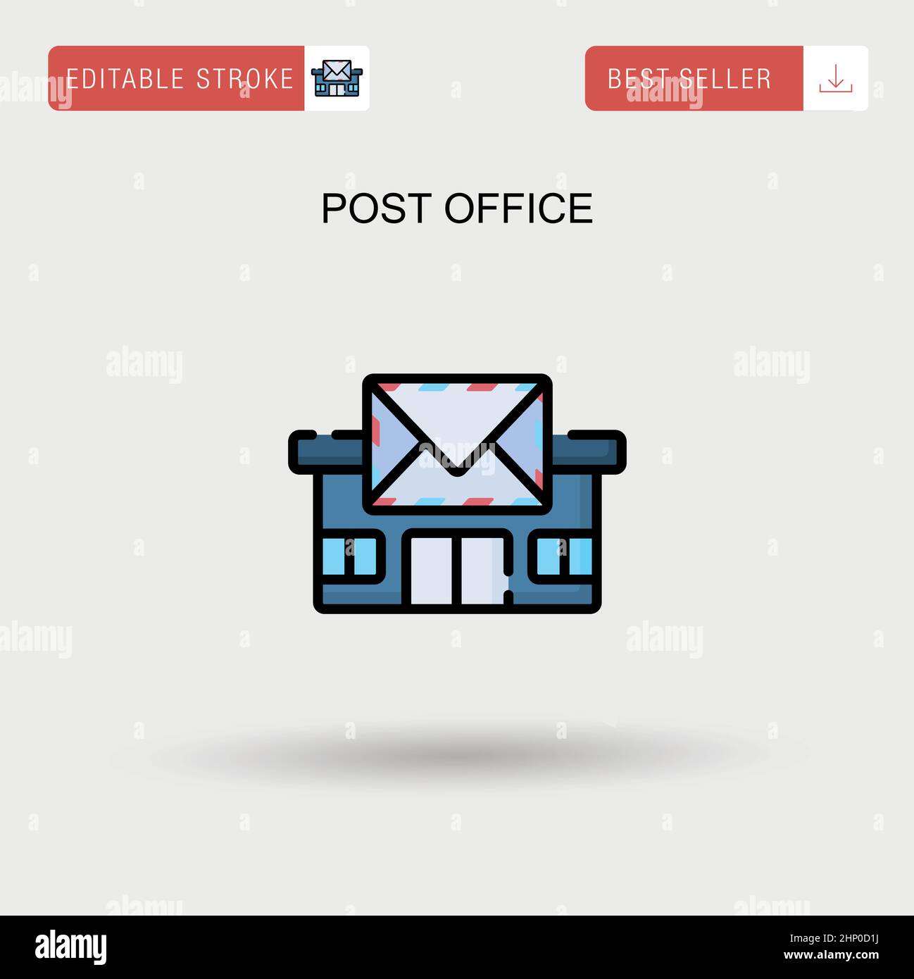 Icône de vecteur simple de bureau de poste. Illustration de Vecteur
