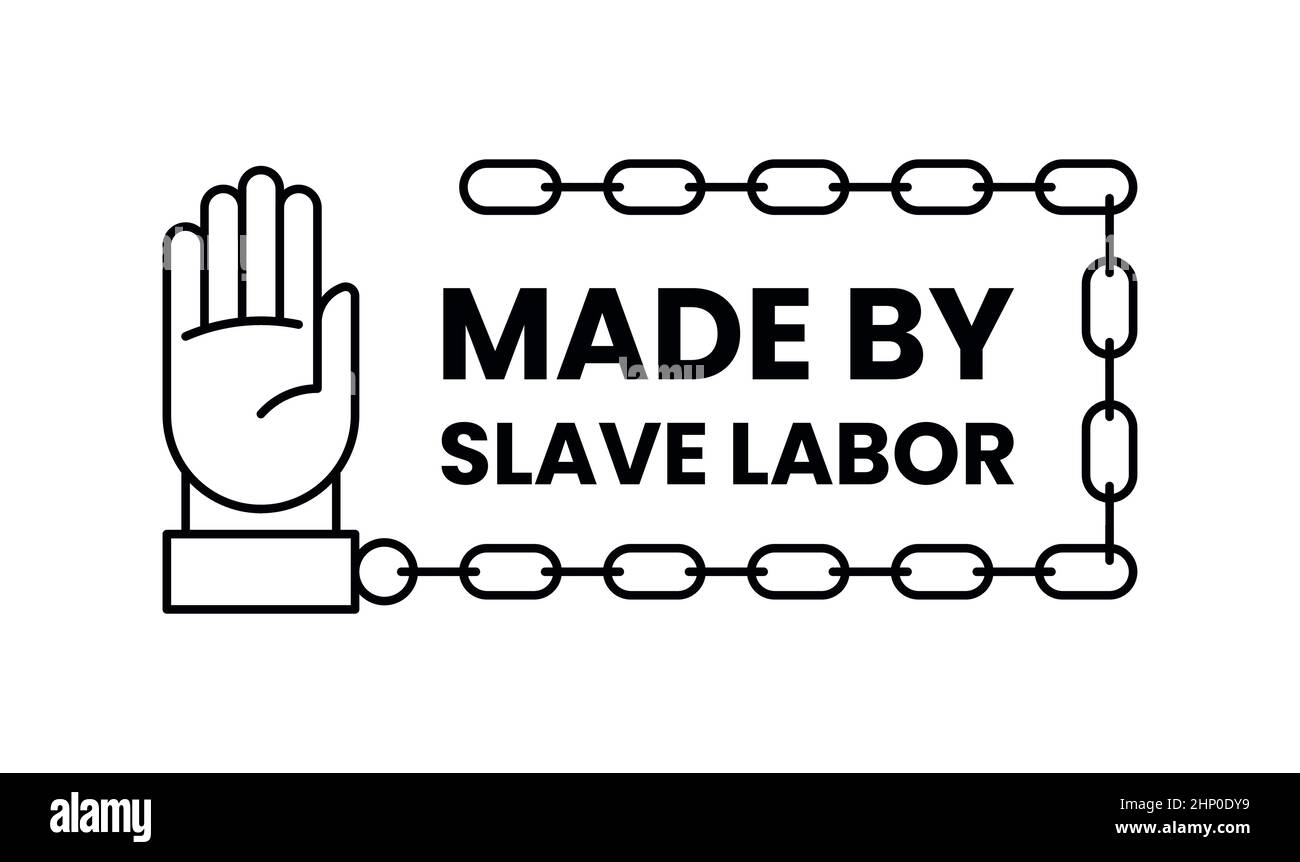 Fabriqué par tampon de main-d'œuvre esclave isolé Illustration de Vecteur