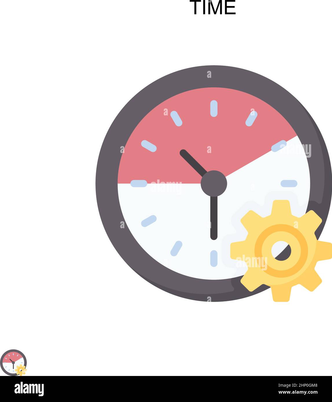 Icône vecteur simple temps.Modèle de conception de symbole d'illustration pour élément d'interface utilisateur Web mobile. Illustration de Vecteur