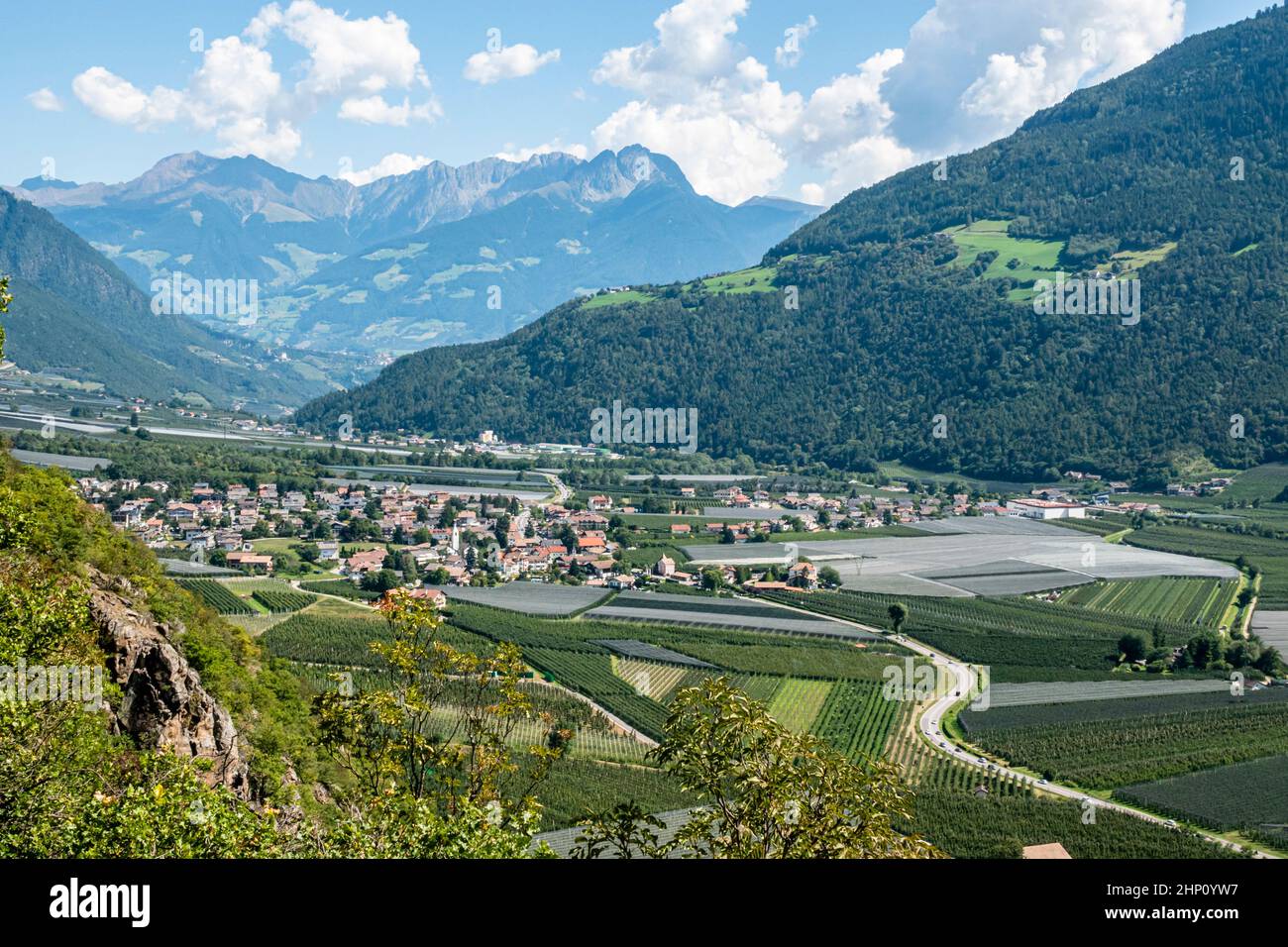 Etschtal mit Rabland, Südtirol, Italie, etsch valleynear de Rabland, Tyrol du Sud, Italie Banque D'Images