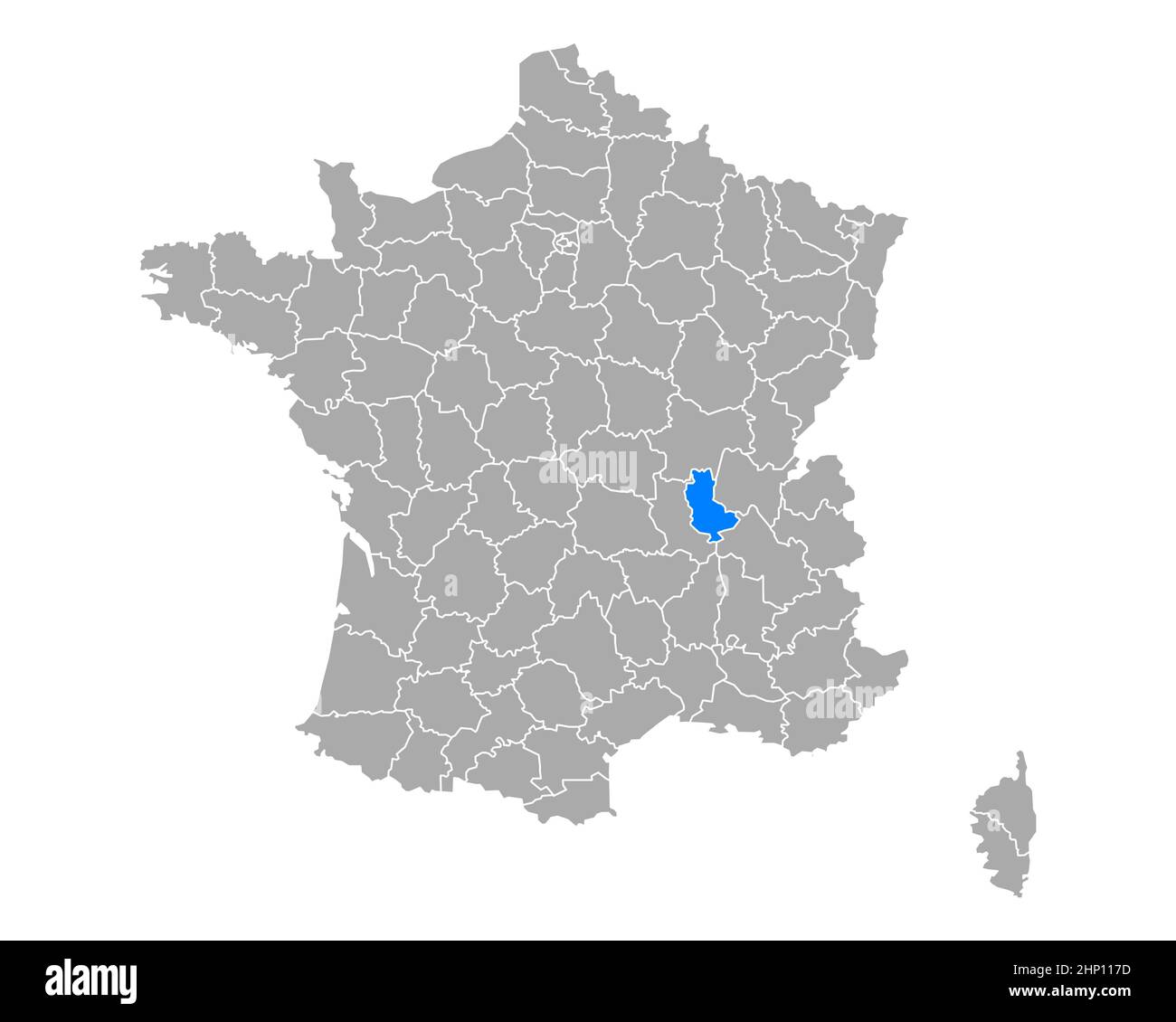 Carte du Rhône en France Banque D'Images