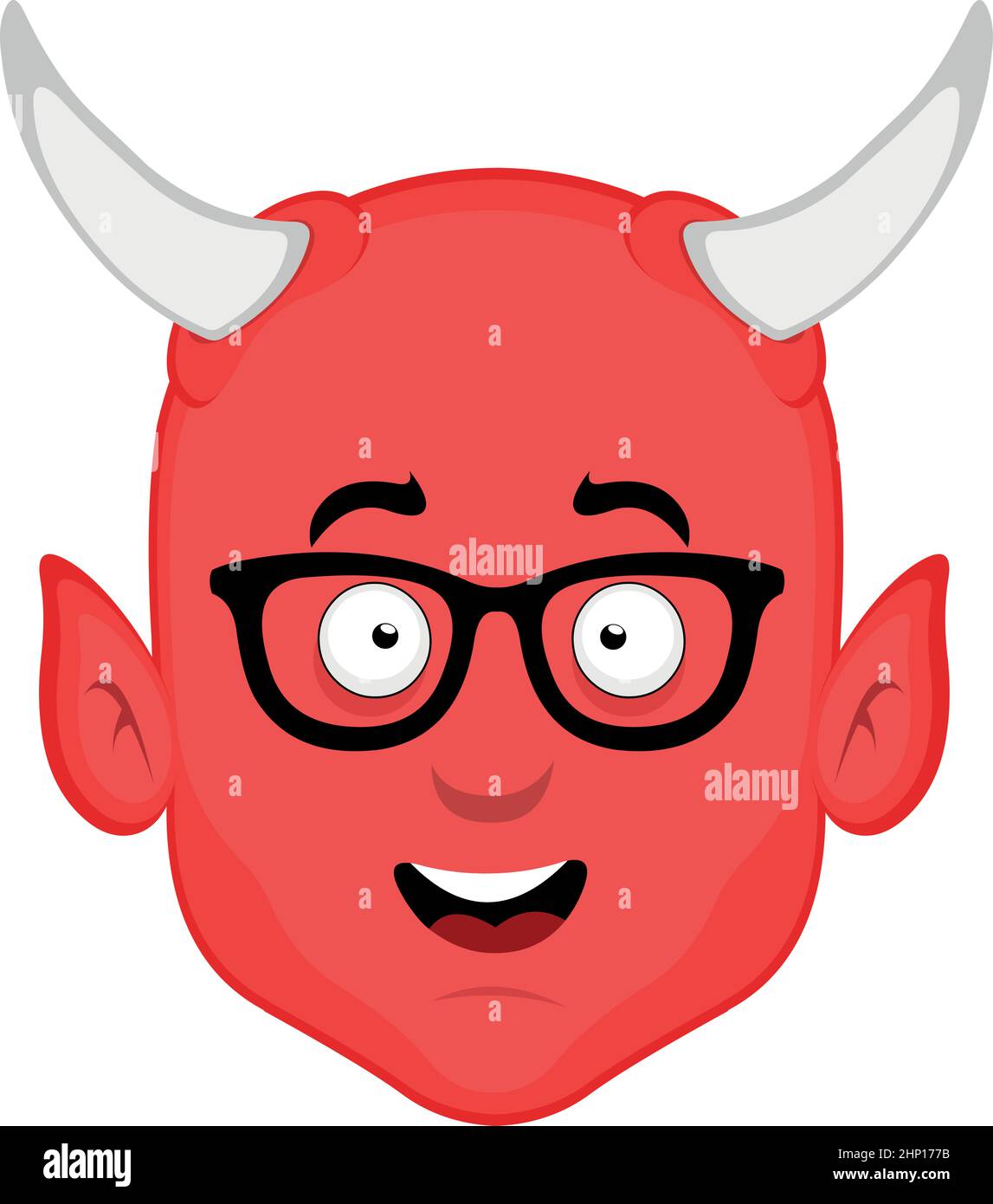 Illustration vectorielle du visage d'un diable de dessin animé avec des spectacles Illustration de Vecteur