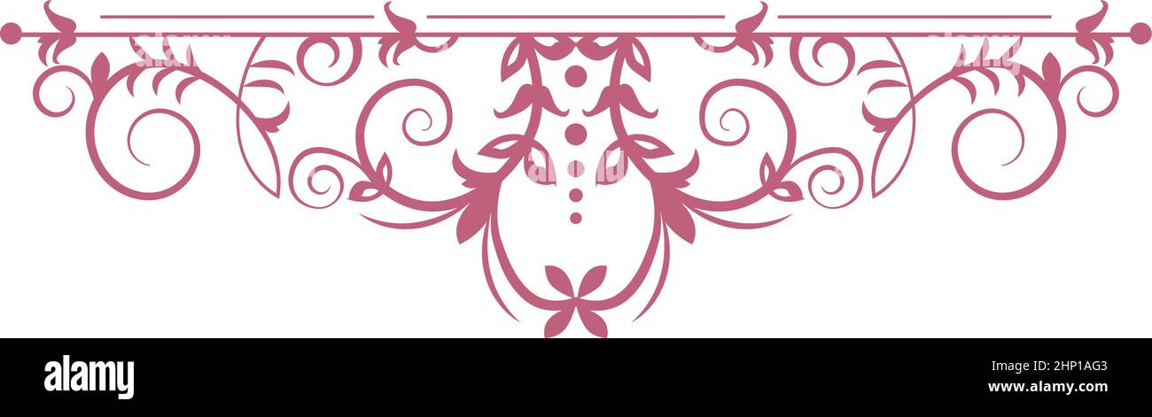 Séparateur en filigrane vintage. Décoration florale vigne Illustration de Vecteur