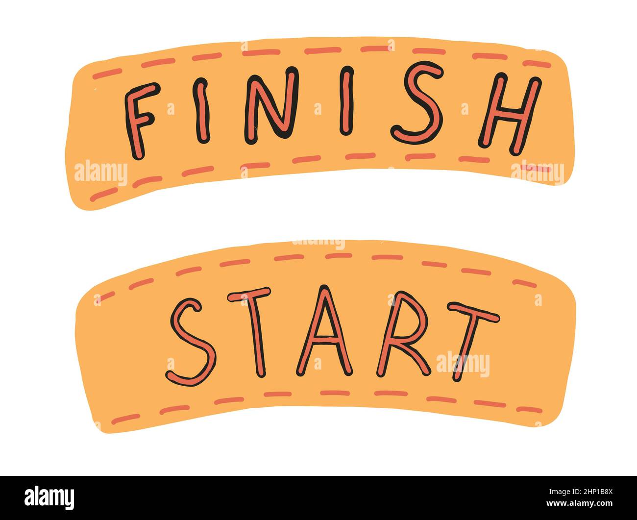 Cartoon illustration start finish line Banque d'image et photos - Alamy