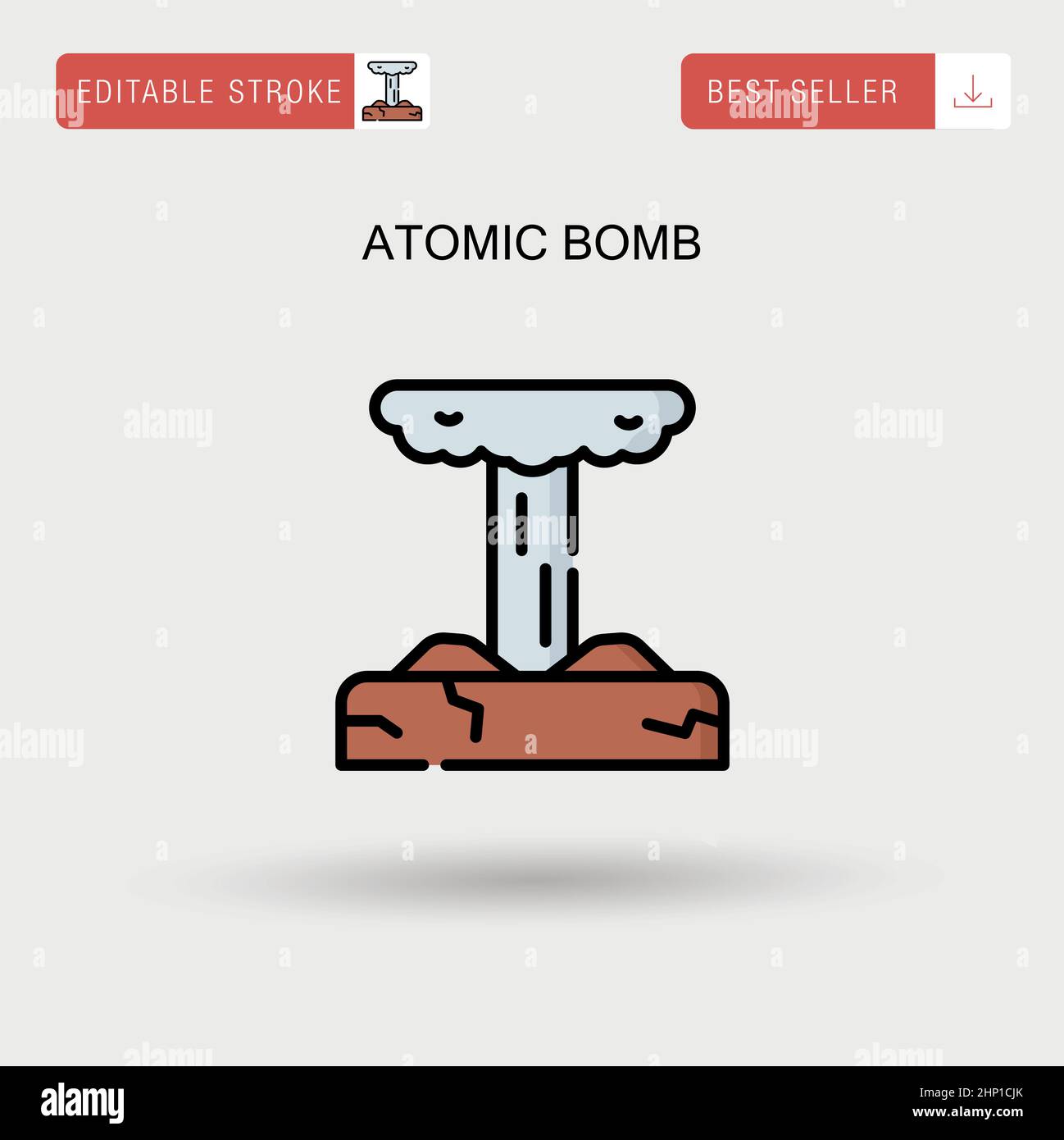 Icône de vecteur simple de bombe atomique. Illustration de Vecteur