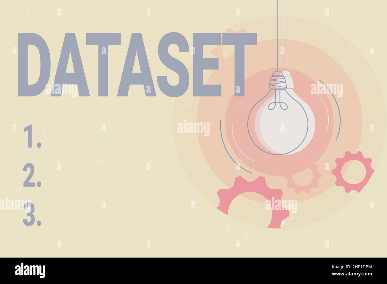 Écriture affichant le texte Dataset, Business Showcase collection de nombres ou de valeurs qui se rapportent à un sujet particulier pensée critique et logique C Banque D'Images