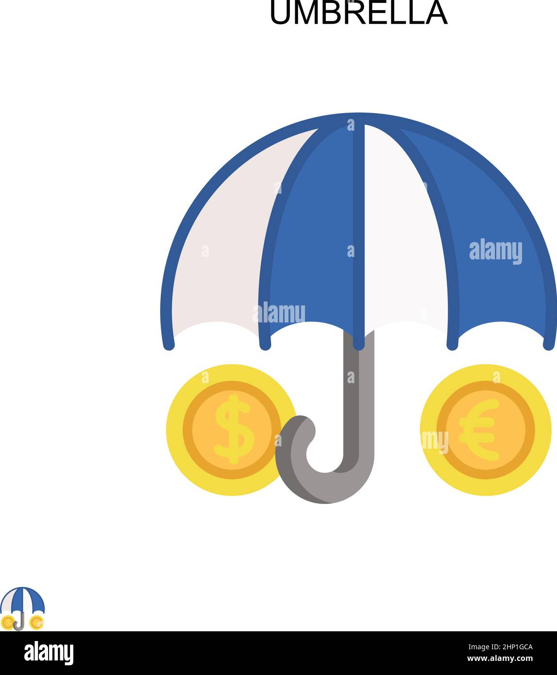 Icône de vecteur simple parapluie.Modèle de conception de symbole d'illustration pour élément d'interface utilisateur Web mobile. Illustration de Vecteur