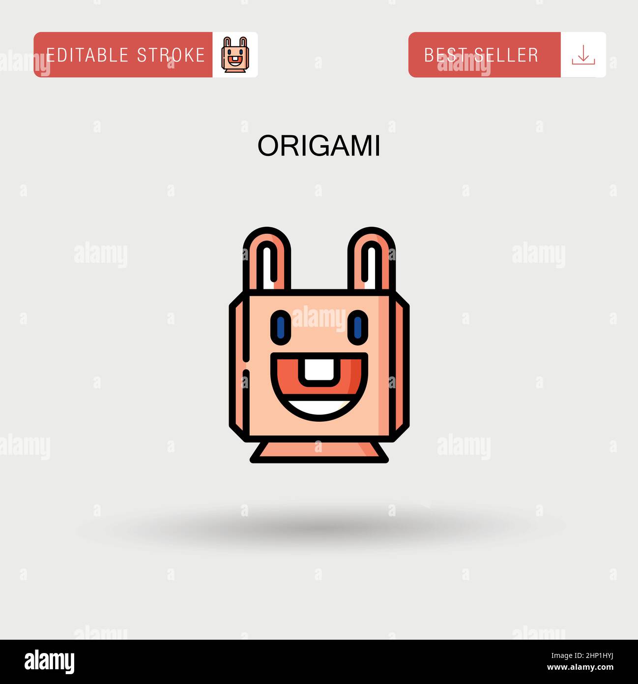 Icône vecteur simple origami. Illustration de Vecteur