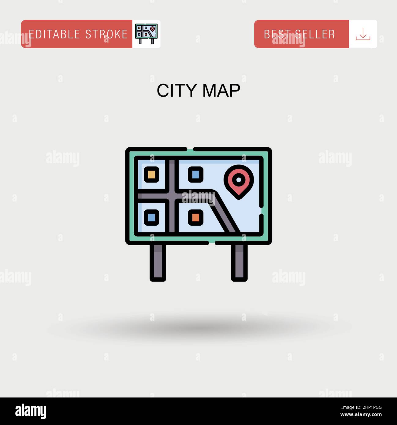 Carte de la ville icône de vecteur simple. Illustration de Vecteur