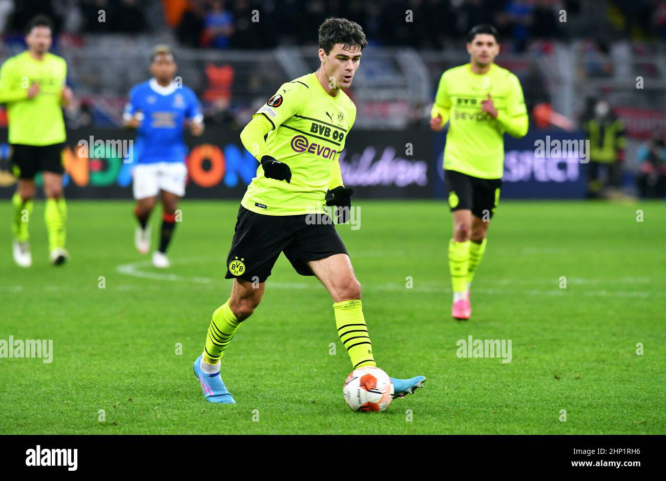 UEFA Europe League, signal Iduna Park, Borussia Dortmund vs Glasgow Rangers; Giovanni Reyna Banque D'Images