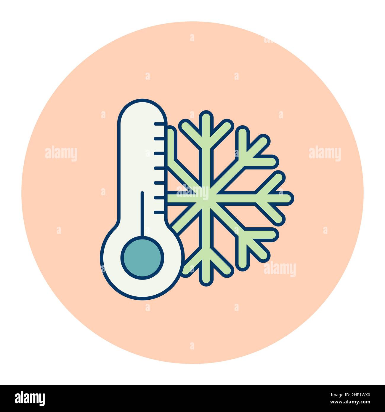 Icône isolée du thermomètre et du vecteur de flocon de neige.Thermomètre froid.Panneau hiver.Symbole graphique pour le site Web et les applications de voyage et de tourisme, design, logo, application Banque D'Images