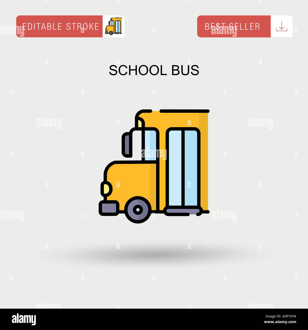 Icône de vecteur simple de bus scolaire. Illustration de Vecteur