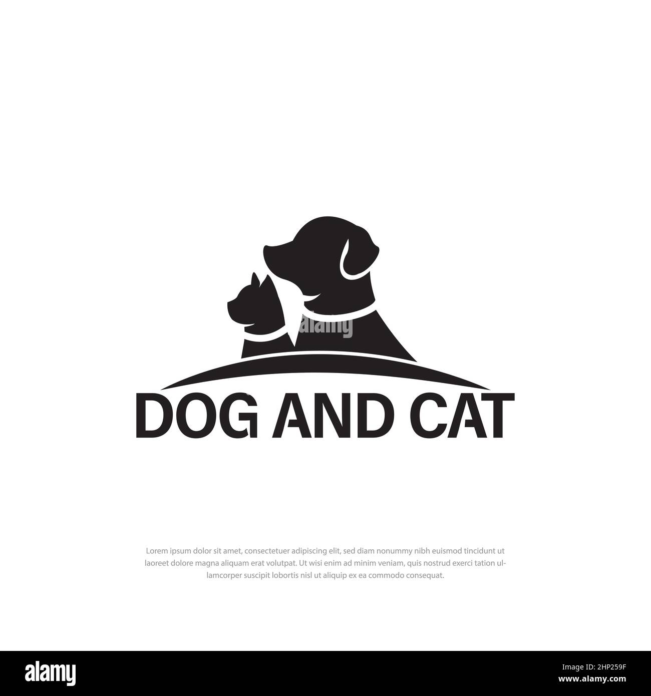 Logo de la boutique d'animaux pour chats de chiens. Logo PET. Logos. Logo pour soins pour animaux Illustration de Vecteur