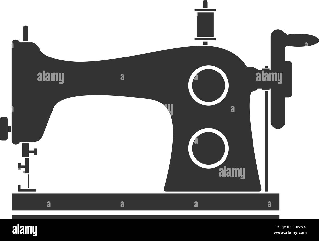 symbole de machine à coudre manuelle vintage isolé sur fond blanc, illustration vectorielle Illustration de Vecteur