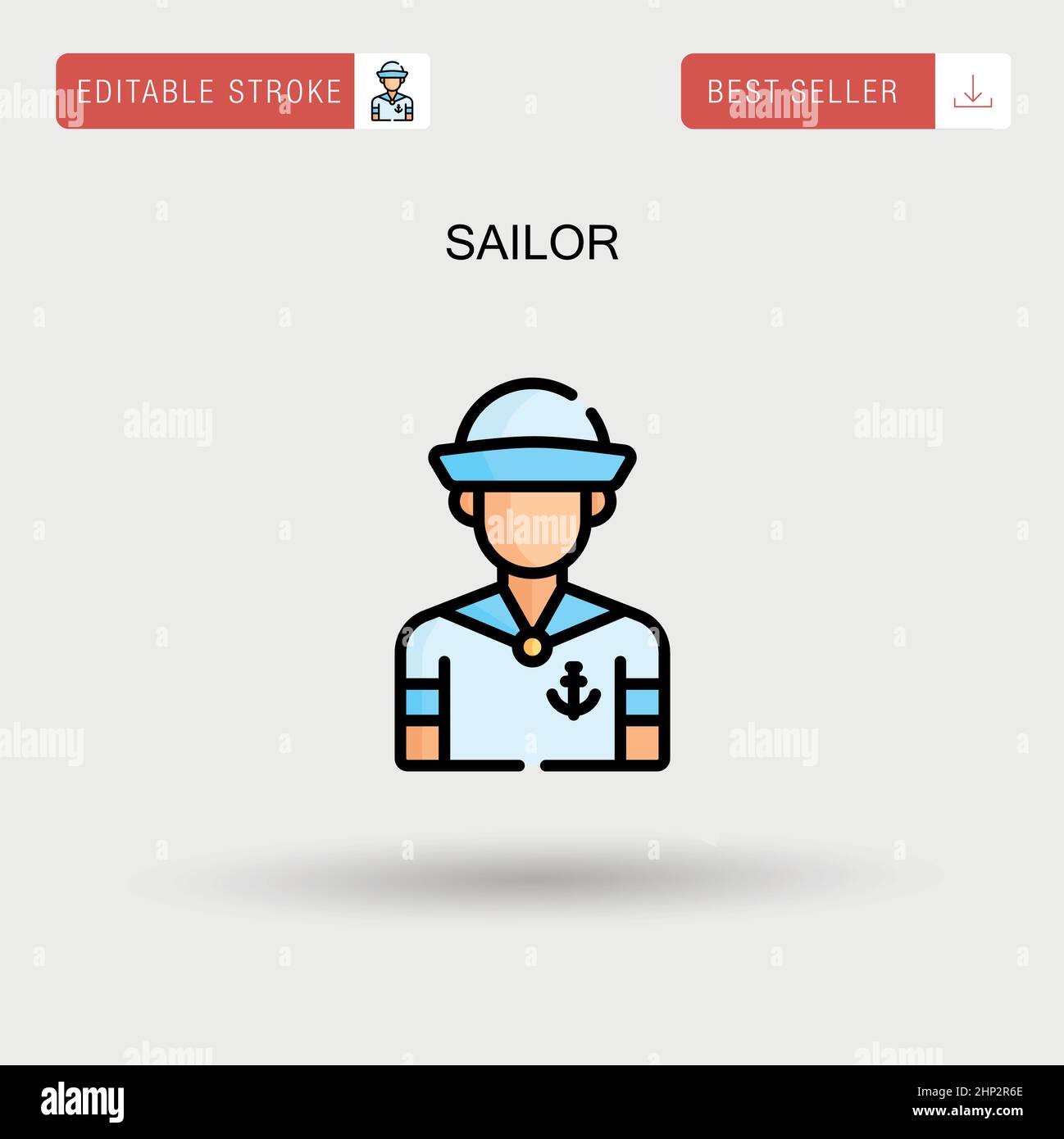 Icône de vecteur simple de marin. Illustration de Vecteur