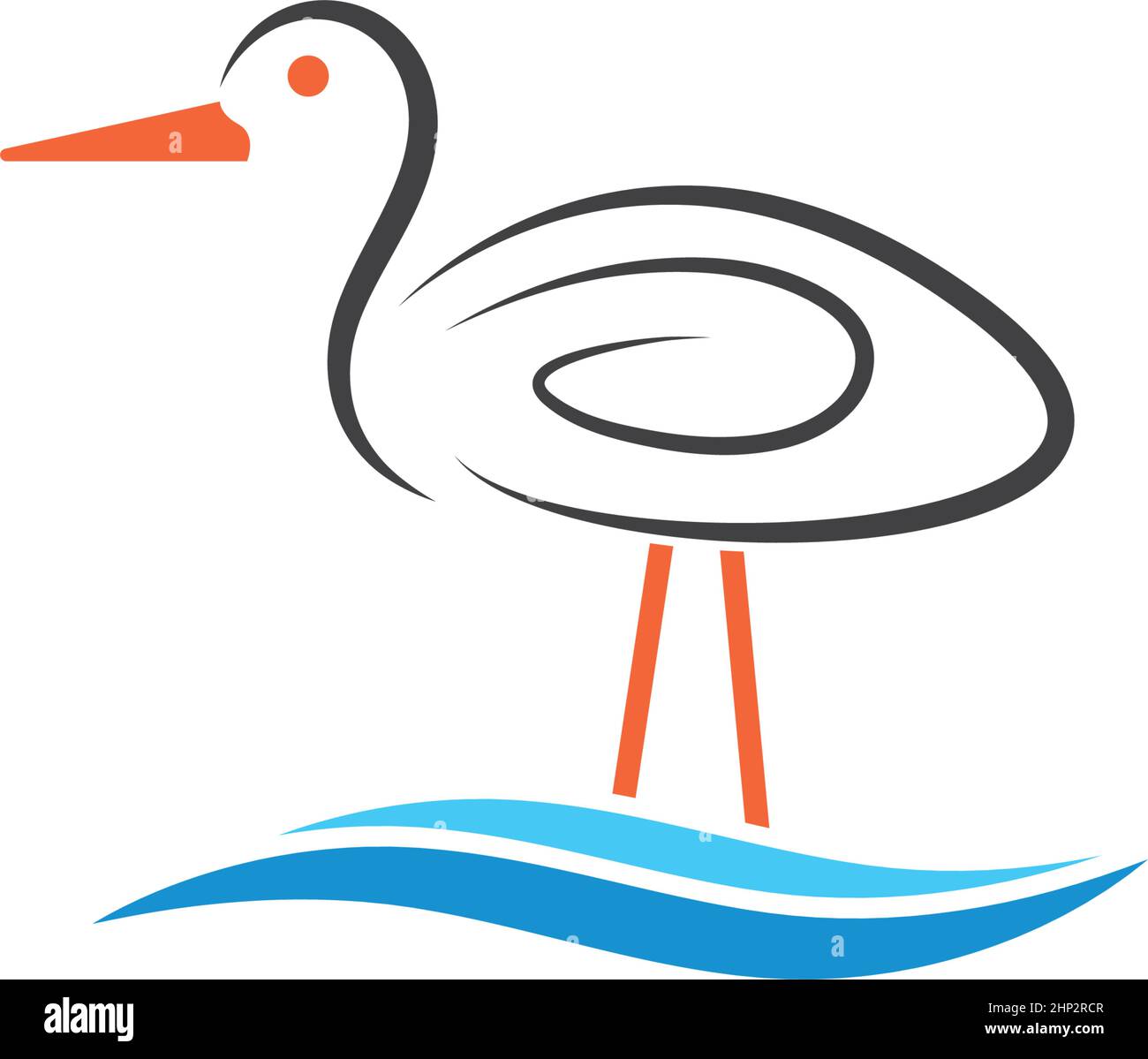 modèle de conception d'illustration vectorielle d'icône stork Illustration de Vecteur