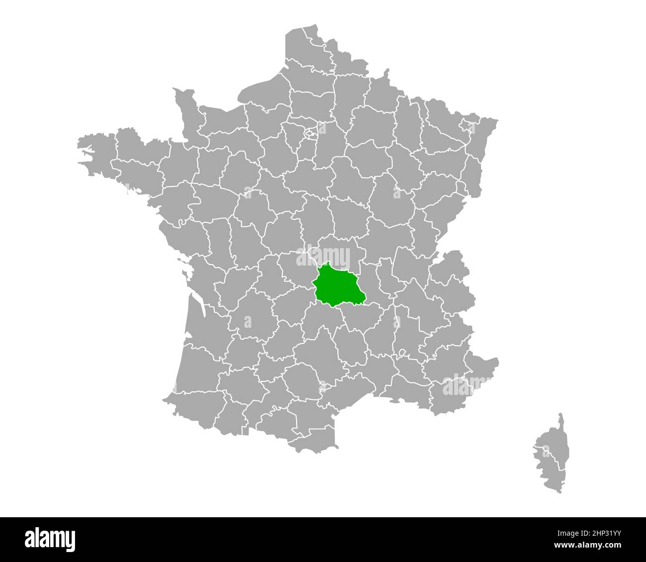 Carte du Puy-de-Dome en France Banque D'Images