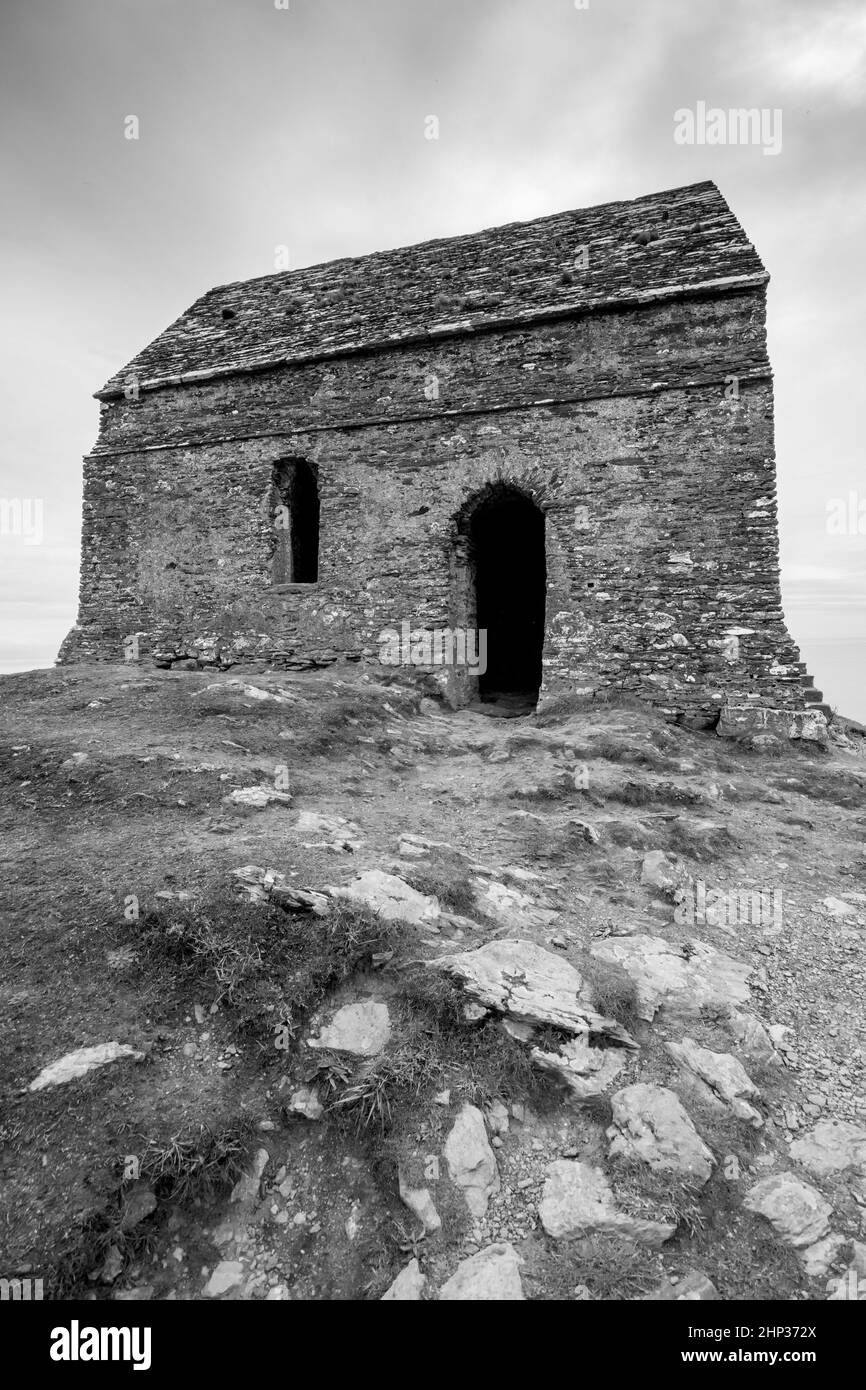 Chapelle St Michaels à Rame Head à Cornwall, Royaume-Uni Banque D'Images