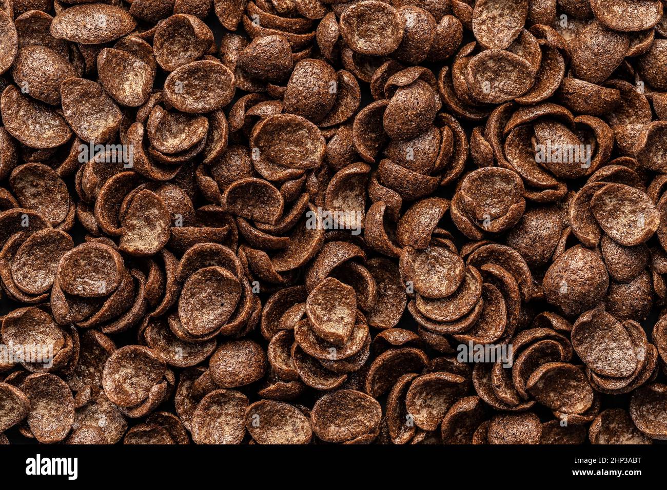 Flocons de céréales au chocolat doux pour le petit déjeuner. Banque D'Images