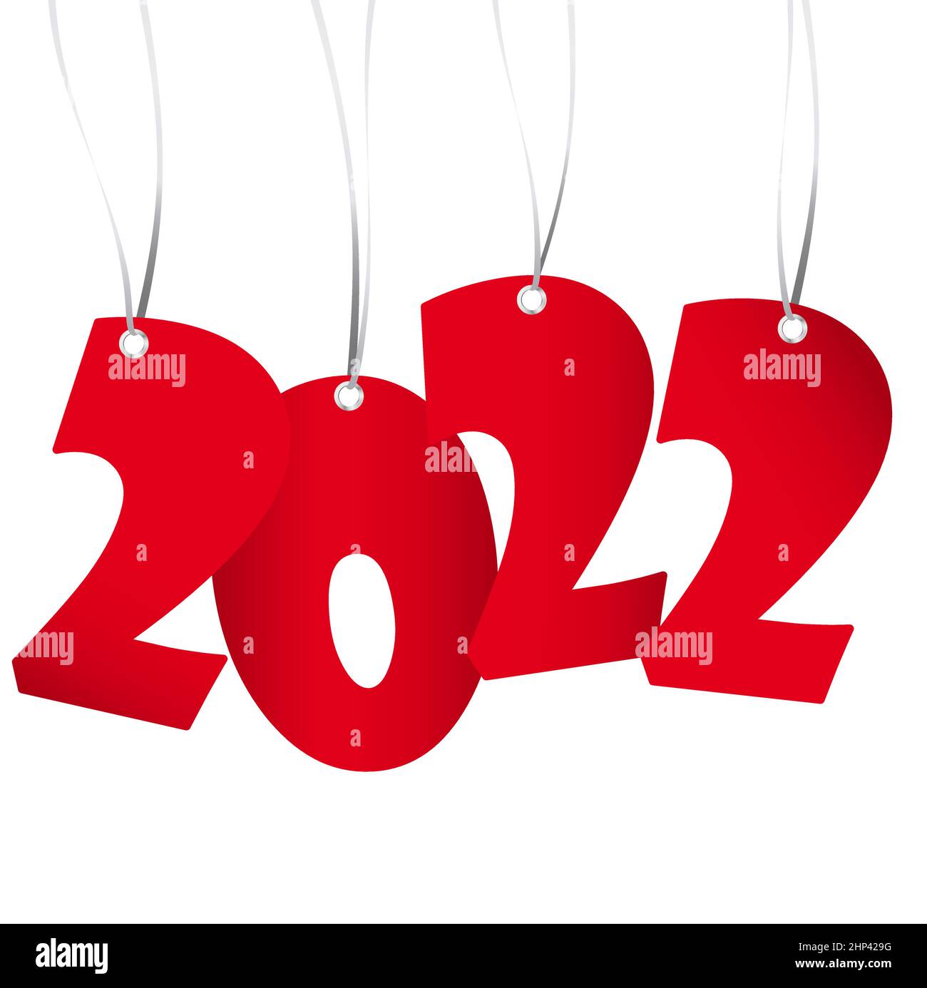 les numéros du nouvel an 2022 sont suspendus Illustration de Vecteur