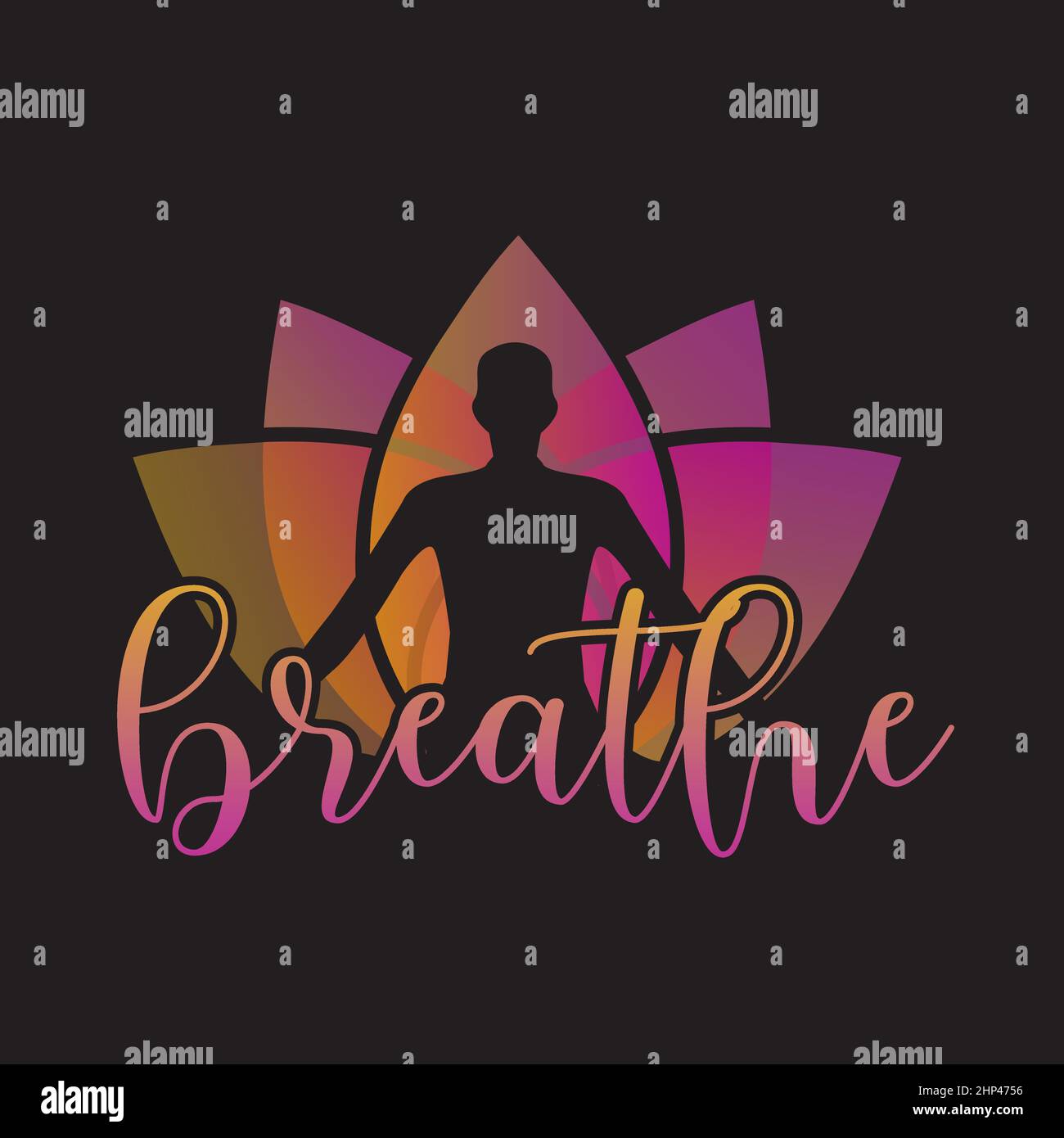 Méditation respiration spirituelle éveil aura en rose Illustration de Vecteur