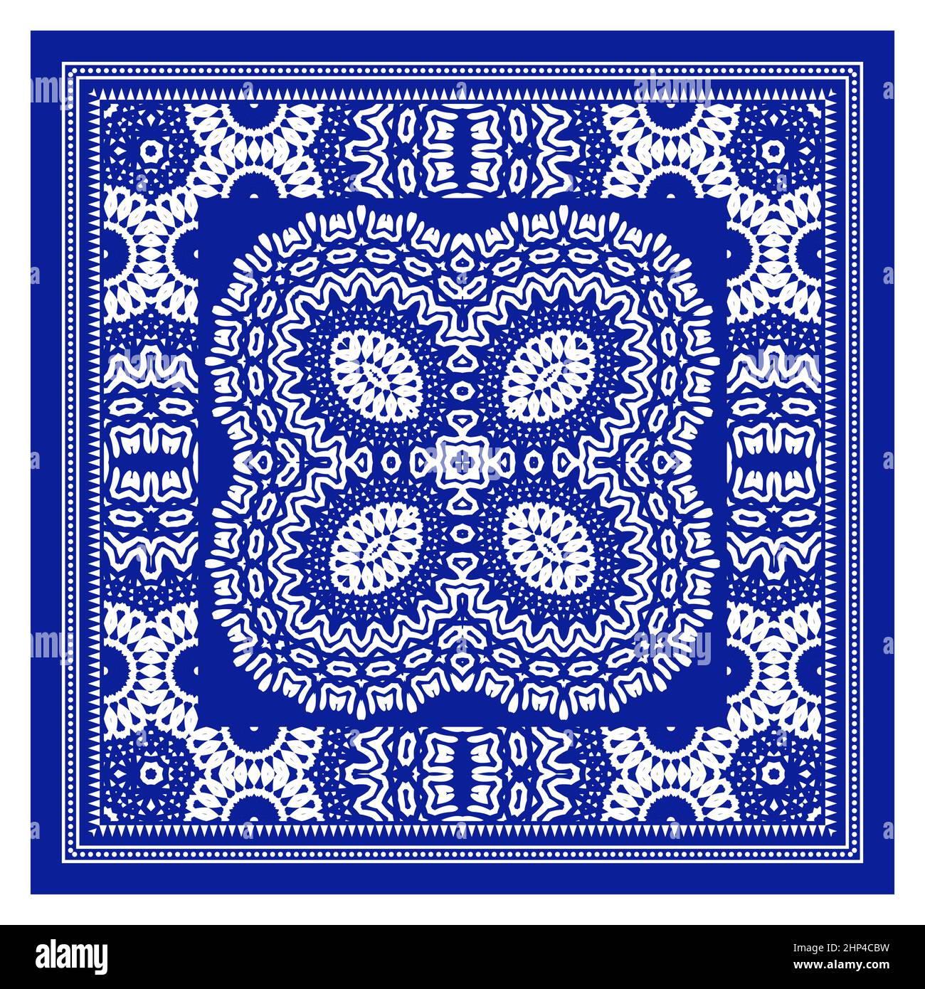 Châle à bandana, imprimé toile de tachegloth, foulard à col en soie, motif en forme de Kerchien, cachemire décoratif,Motif carré. Banque D'Images