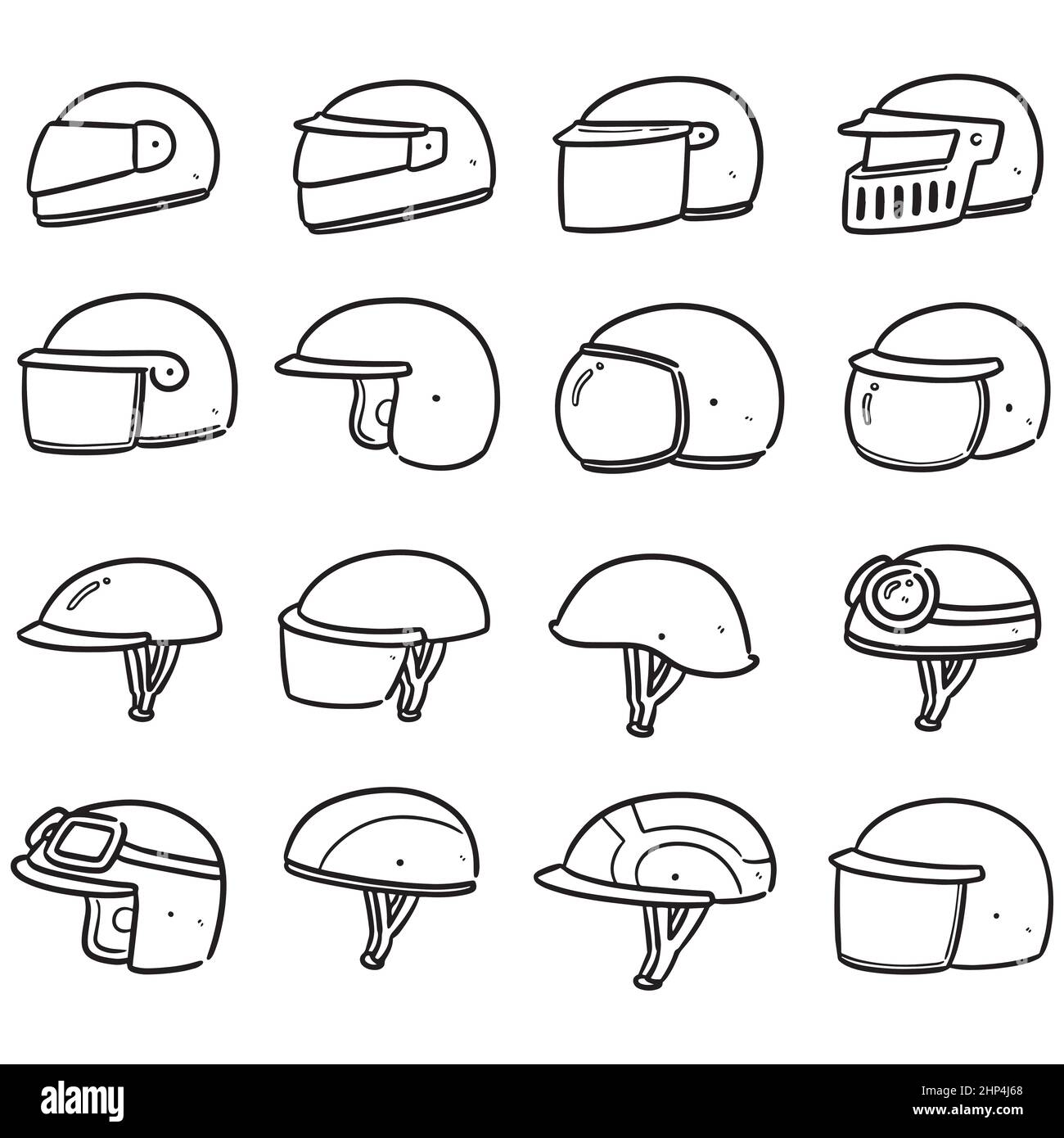 Vector set de casque de moto Illustration de Vecteur