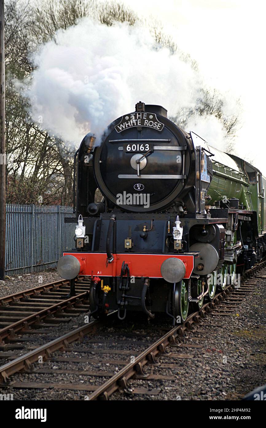 Nouvelle locomotive à vapeur A1 pacific 4-6-0 60163 Tornado lors d'une visite à Barrow Hill 2009 Banque D'Images
