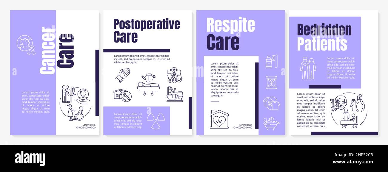 Modèle de brochure mauve des services de soins palliatifs Illustration de Vecteur