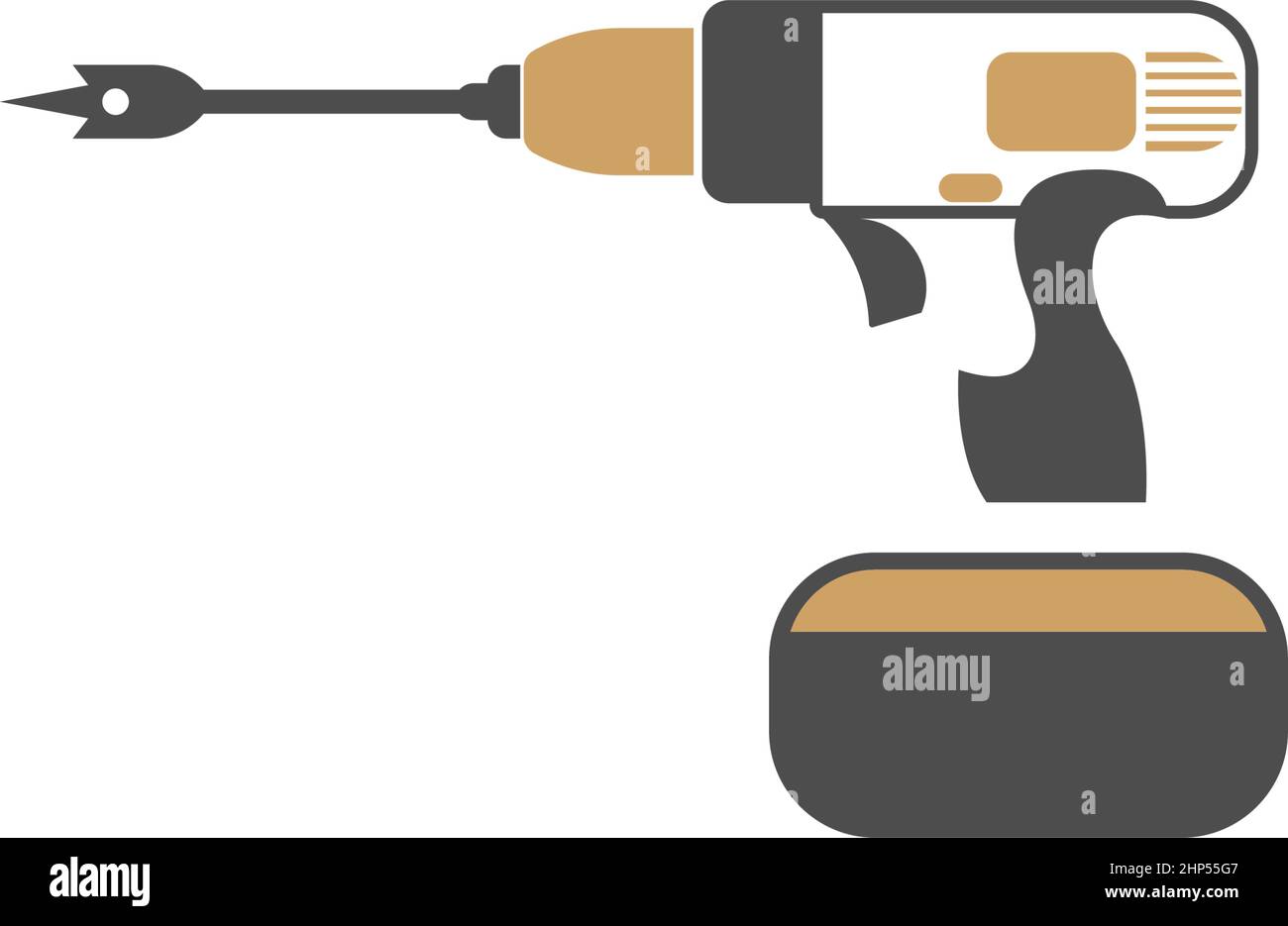 Modèle de conception de logo d'icône de forage de construction Illustration de Vecteur