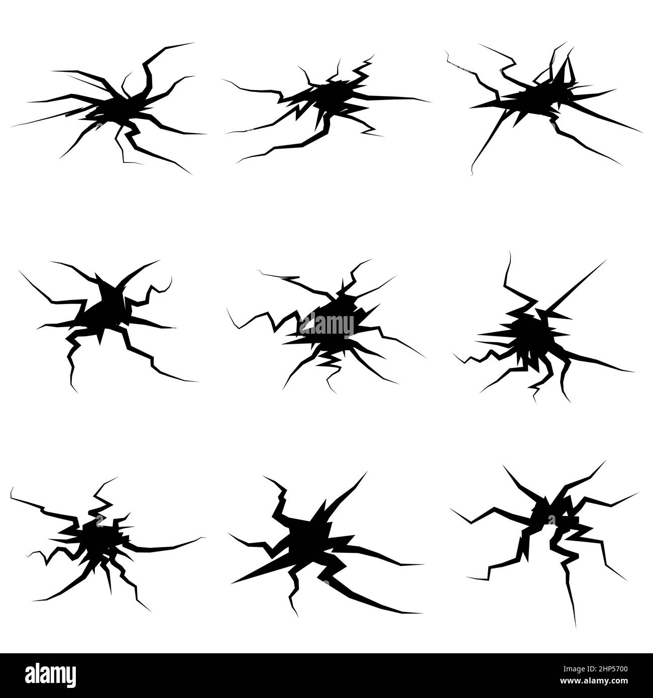 Fissure sur le sol.vue de dessus d'un simple terrain fracturé.Ensemble d'illustrations vectorielles isolé sur blanc. Illustration de Vecteur